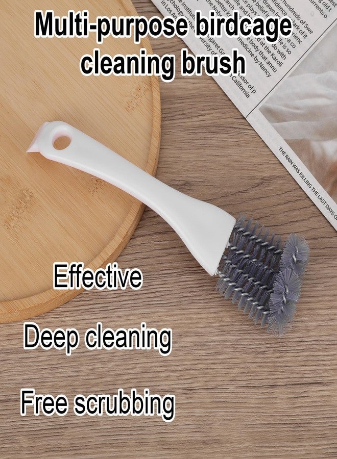 Penitue 2pcs Bird Cage Cleaner with Long Handle, Bird Cage Brush Droppings Removal Tool for Small Animals Remover Parrot Bath Perches Cleaning Accessories - Image 3